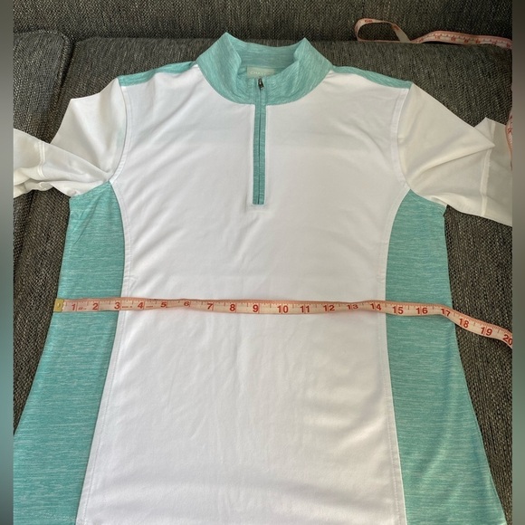 Chase 54 women's golf shirt aqua and white medium - Picture 10 of 12